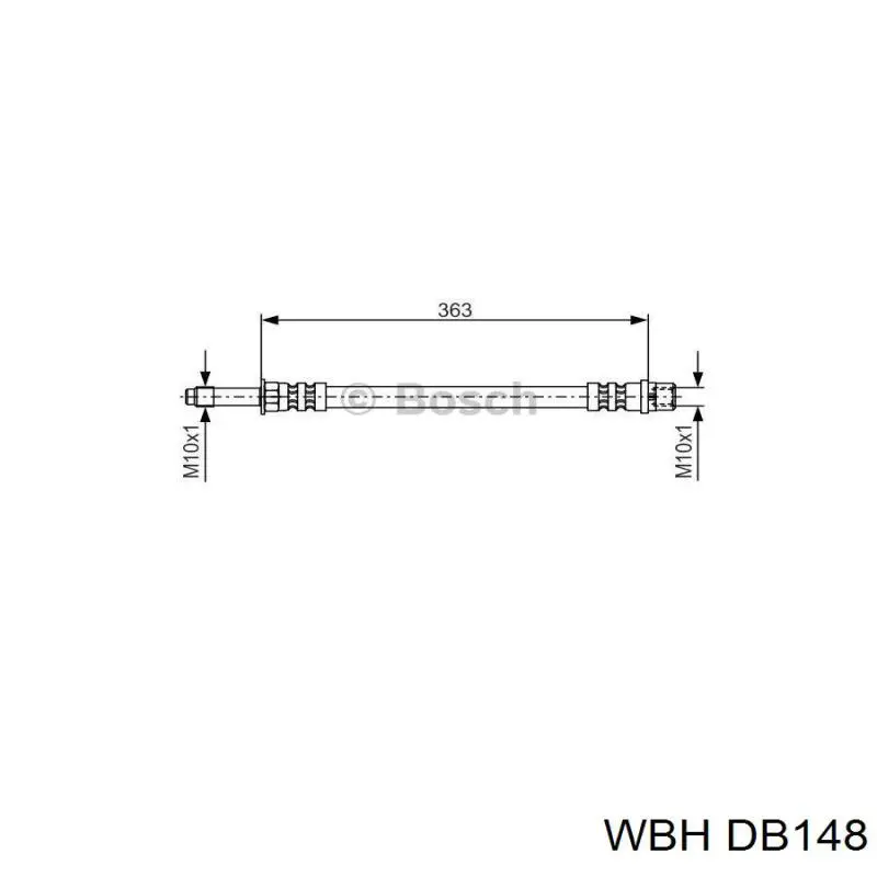 Шланг гальмівний передній WBH DB148 ціна, від 7.27 USD