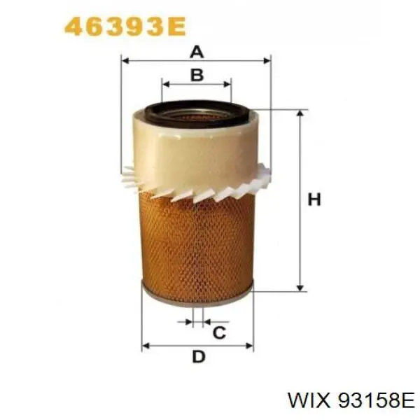 Елемент повітряного фільтра WIX 93158E ціна, від 55.24 USD