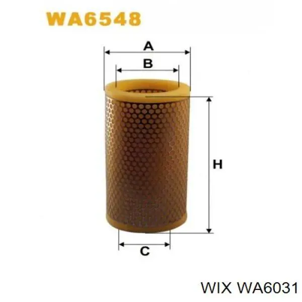 WA6031 WIX Повітряний фільтр двигуна