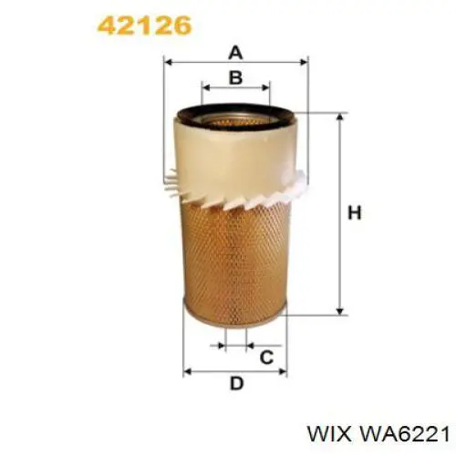 Купити WA6221 WIX Автомобільний фільтр повітря