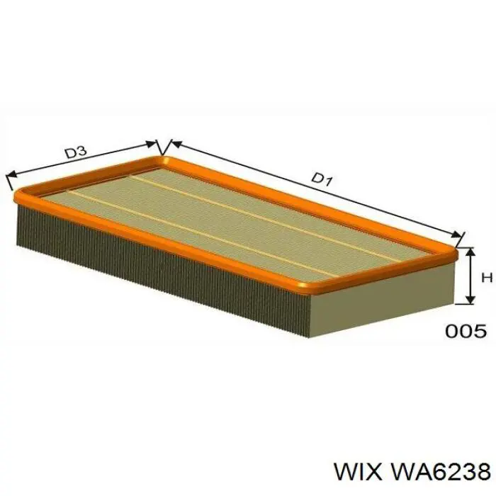 Купити WA6238 WIX Автомобільний фільтр повітря