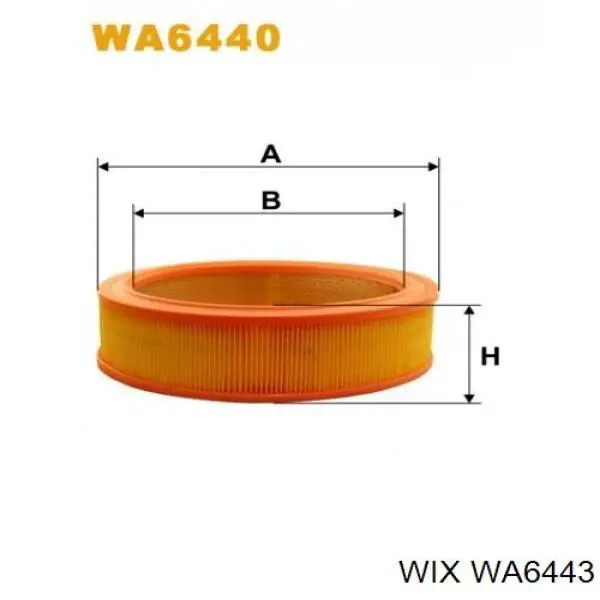 WA6443 WIX Повітряний фільтр двигуна