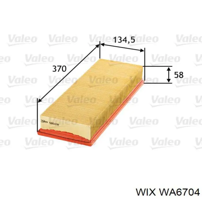 Елемент повітряного фільтра WIX WA6704 ціна, від 5.55 USD