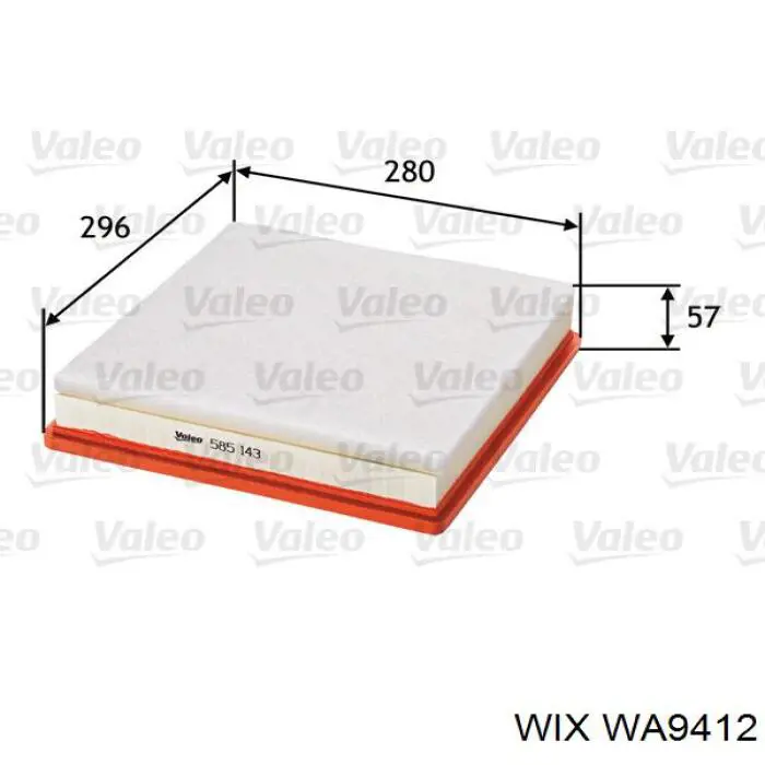 WA9412 WIX Повітряний фільтр двигуна