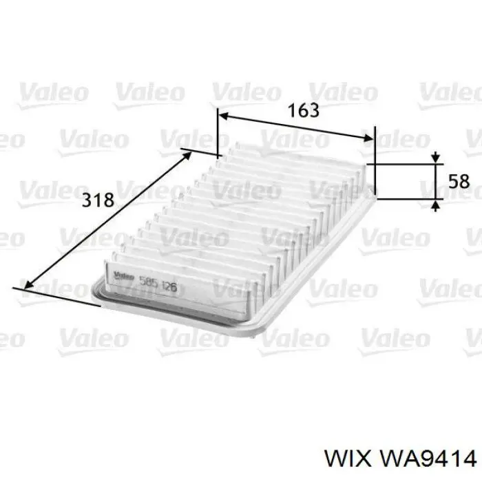 Елемент повітряного фільтра WIX WA9414 ціна, від 6.14 USD