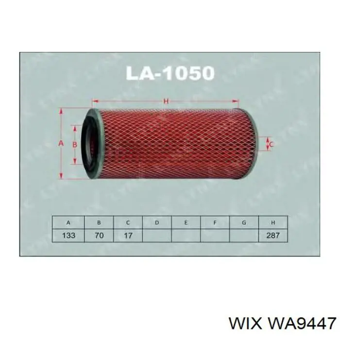 WA9447 WIX фільтр повітряний