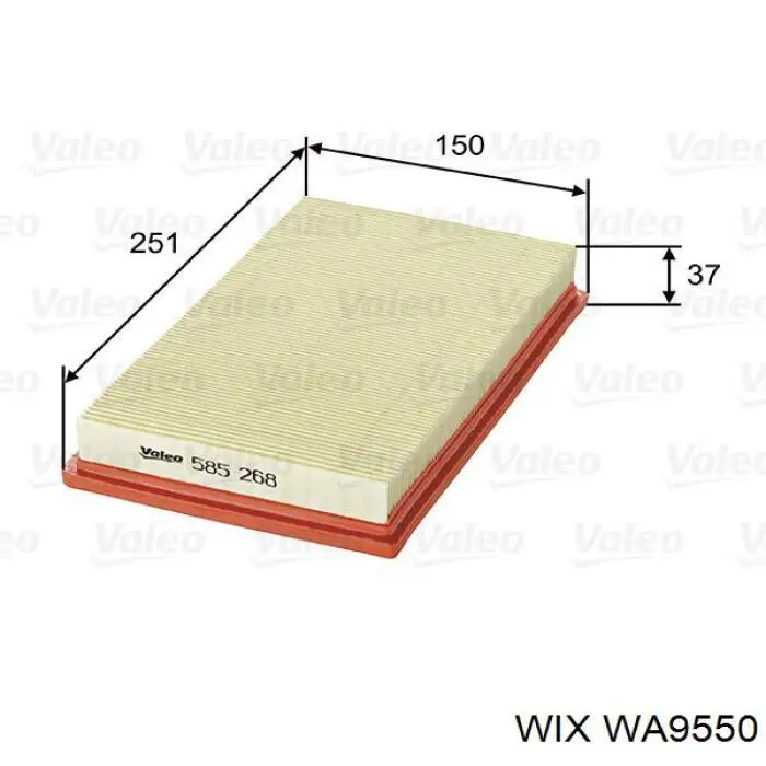 Фільтр повітряний WA9550 WIX