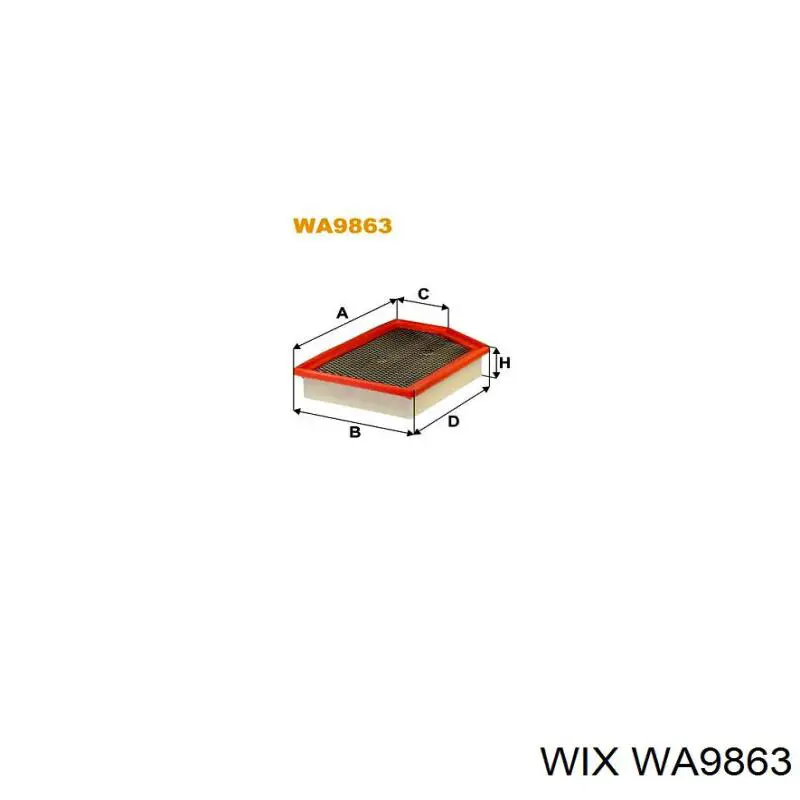 Елемент повітряного фільтра WIX WA9863 ціна, від 10.94 USD