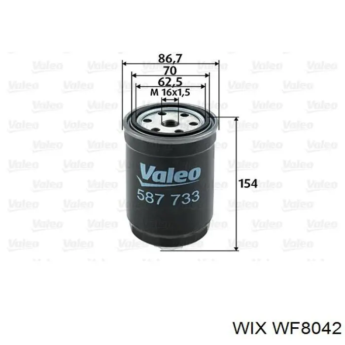 Фільтр тонкого очищення палива WIX WF8042 ціна, від 6.56 USD