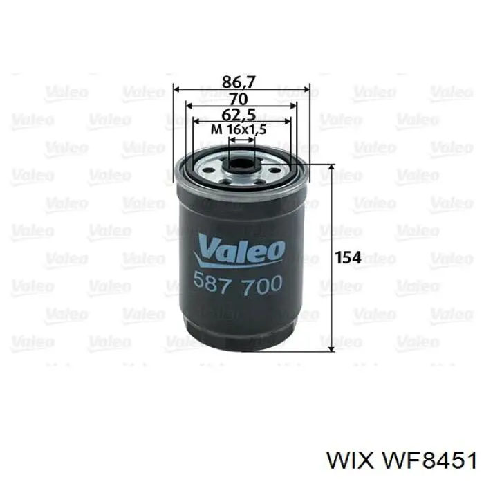 Фільтр тонкого очищення палива WIX WF8451 ціна, від 50.04 USD