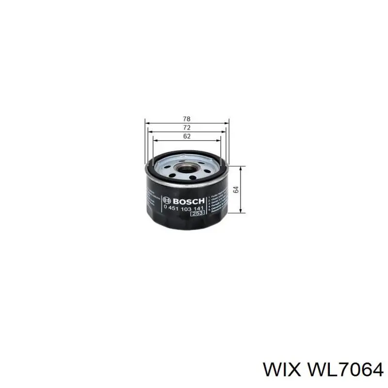 Масляний фільтр двигуна WIX WL7064 ціна, від 5.40 USD