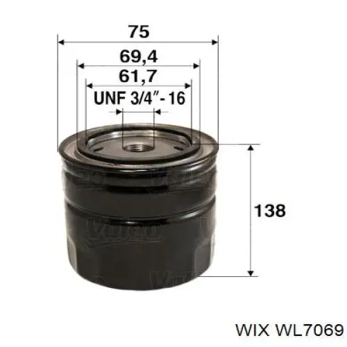 WL7069 WIX Фільтр масла