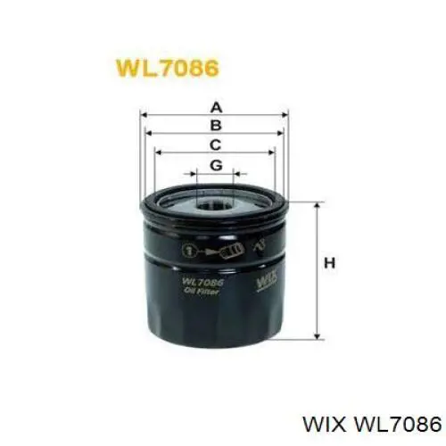 WL7086 WIX фільтр масляний