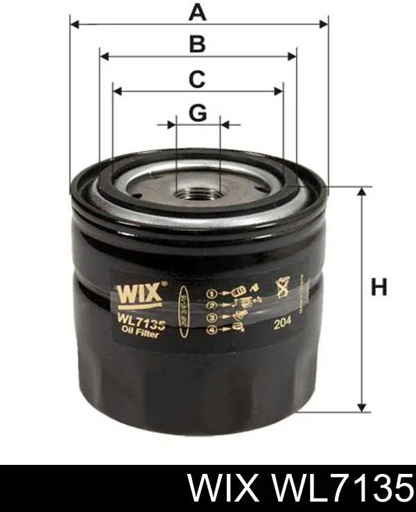 Масляний фільтр двигуна WIX WL7135 ціна, від 4.82 USD
