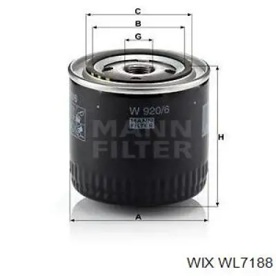 Масляний фільтр двигуна WIX WL7188 ціна, від 4.97 USD