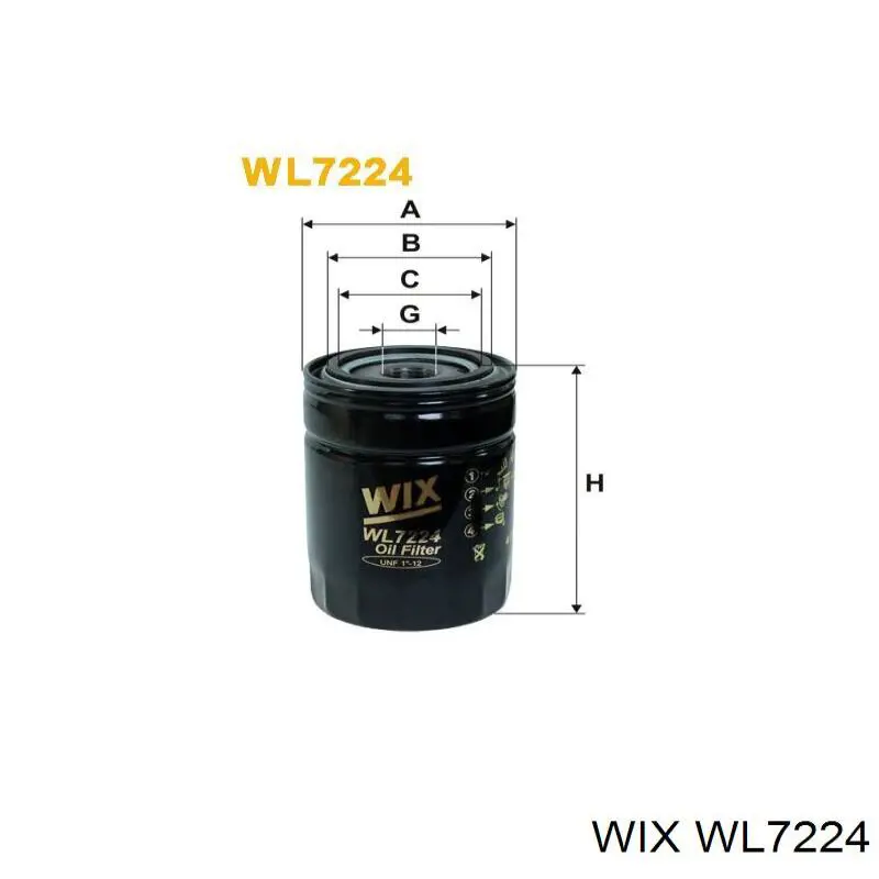 Масляний фільтр двигуна WIX WL7224 ціна, від 13.74 USD