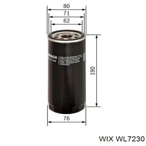 Масляний фільтр двигуна WIX WL7230 ціна, від 17.96 USD