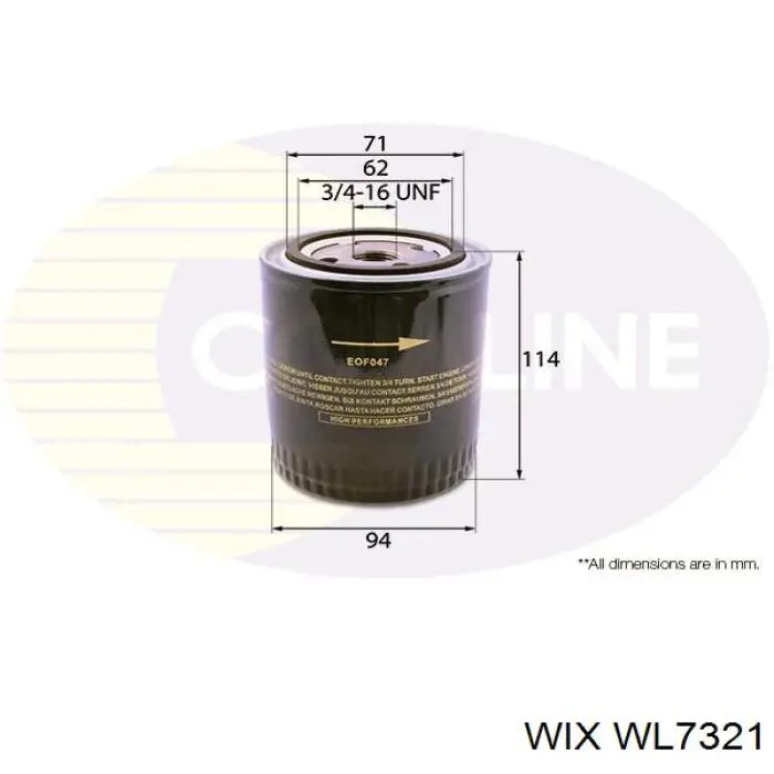 Купити WL7321 WIX Фільтр очищення масла відцентровий