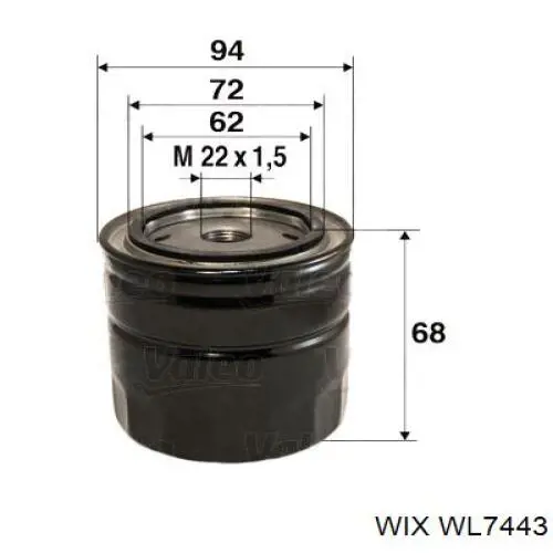 WL7443 WIX фільтр масляний