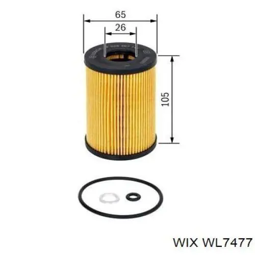 WL7477 WIX Фильтр масляный (Вставка)