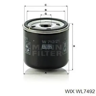Масляний фільтр двигуна WIX WL7492 ціна, від 4.78 USD