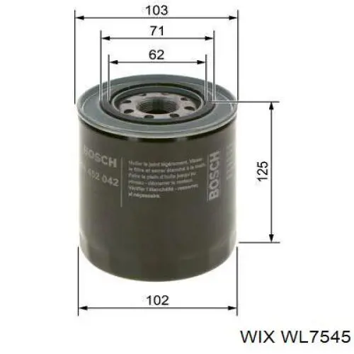 Масляний фільтр двигуна WIX WL7545 ціна, від 11.16 USD
