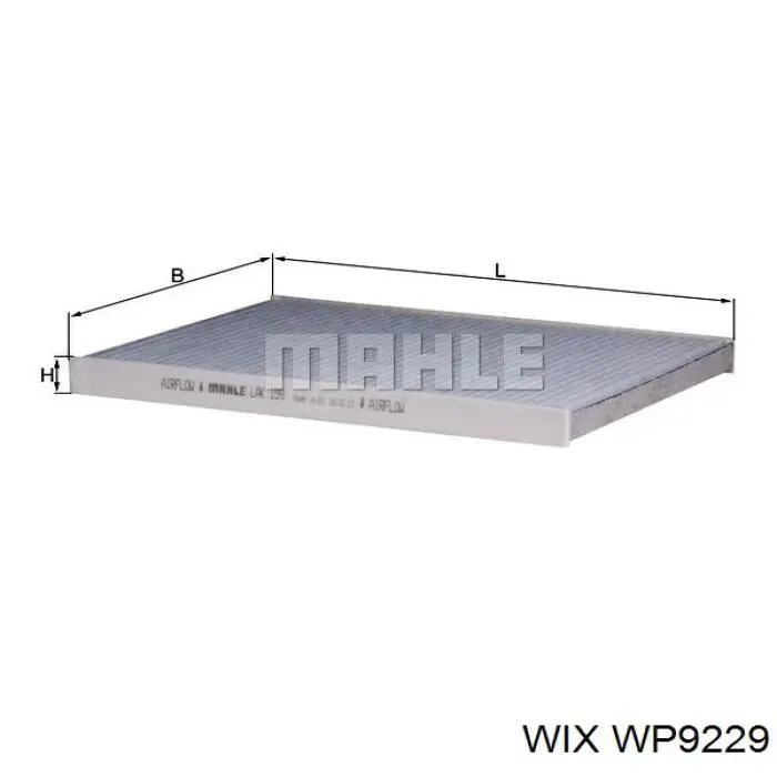 WP9229 WIX Внутрішньосалонний фільтр