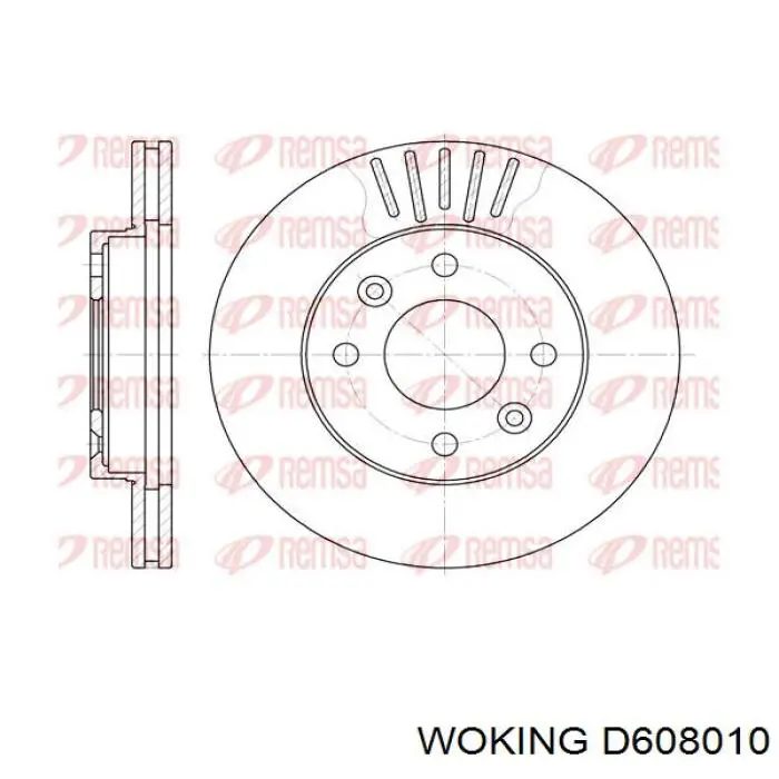 Диск гальмівний передній D608010 Woking