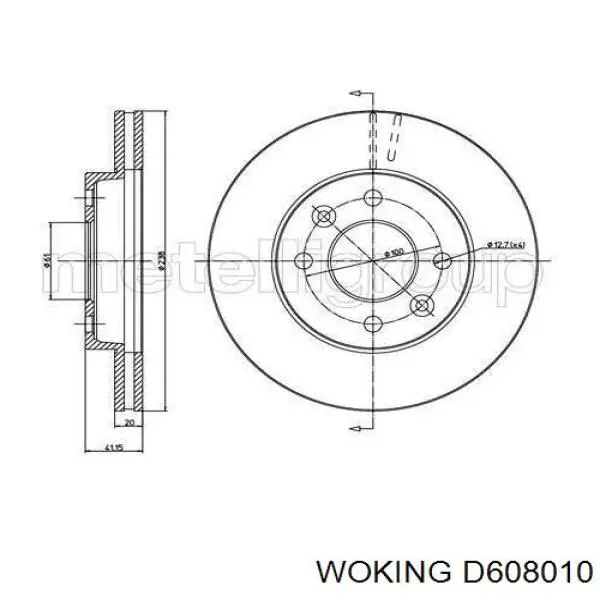 Купити D608010 Woking Ротор гальмівний