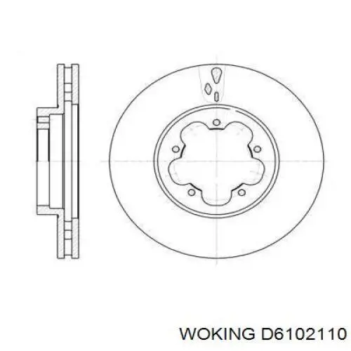 Диск переднього гальма Woking D6102110 ціна, від 47.16 USD