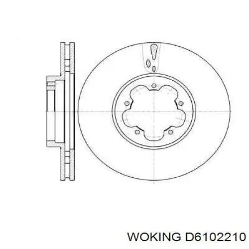 Диск переднього гальма Woking D6102210 ціна, від 50.69 USD