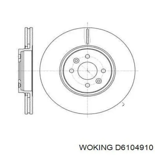 Диск переднього гальма Woking D6104910 ціна, від 51.13 USD