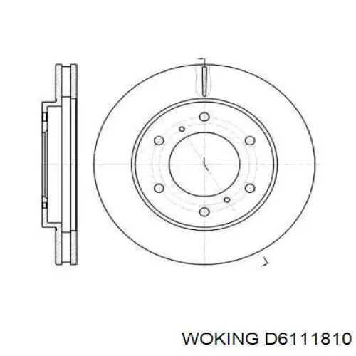 Диск переднього гальма Woking D6111810 ціна, від 19.00 USD
