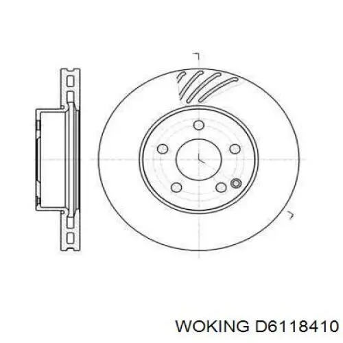 Диск переднього гальма Woking D6118410 ціна, від 56.28 USD