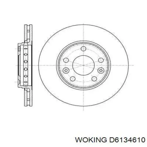 Диск переднього гальма Woking D6134610 ціна, від 46.52 USD