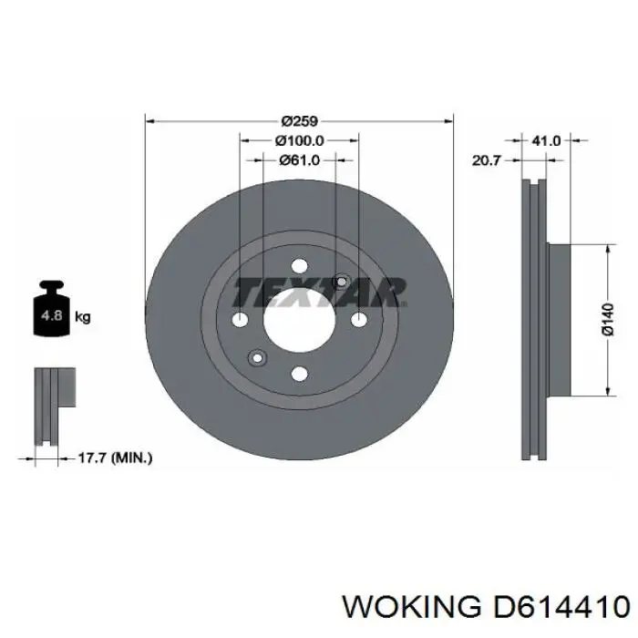 Купити D614410 Woking Ротор гальмівний