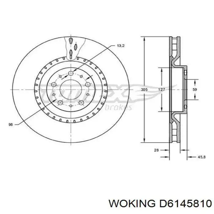 D6145810 Woking Гальмо дискове переднє