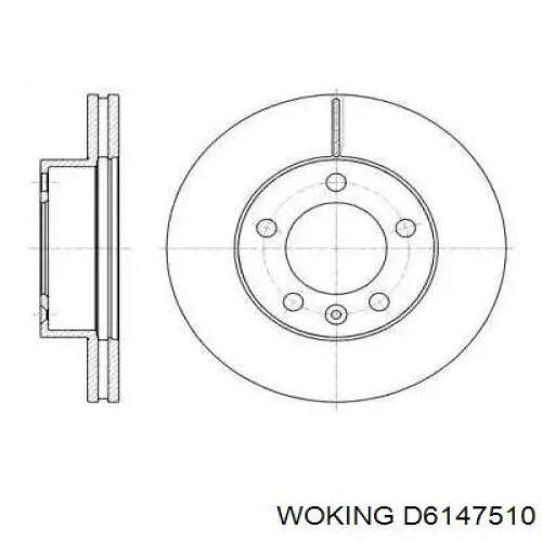 Диск переднього гальма Woking D6147510 ціна, від 56.54 USD