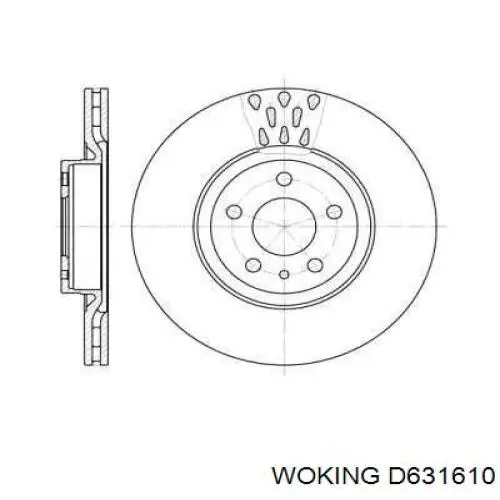Диск переднього гальма Woking D631610 ціна, від 36.95 USD