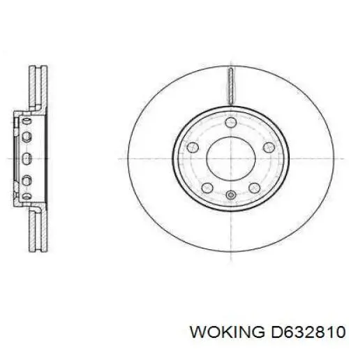 Диск переднього гальма Woking D632810 ціна, від 35.25 USD