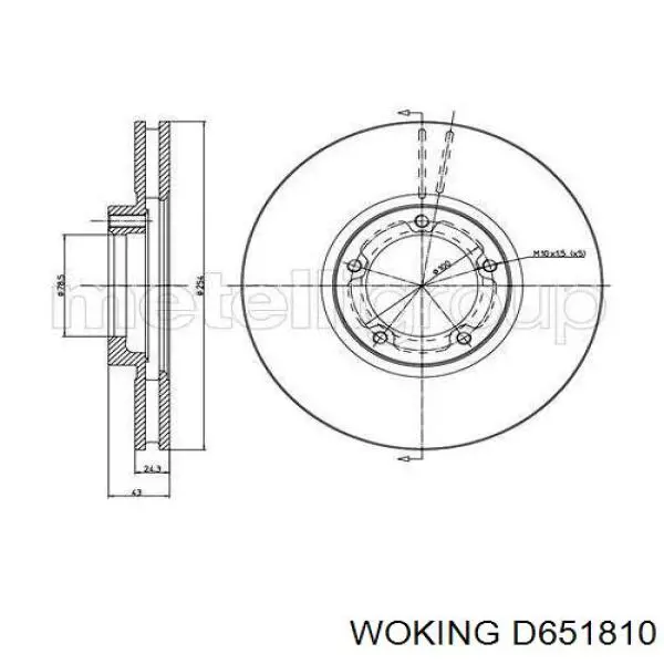 D651810 Woking диск гальмівний передній