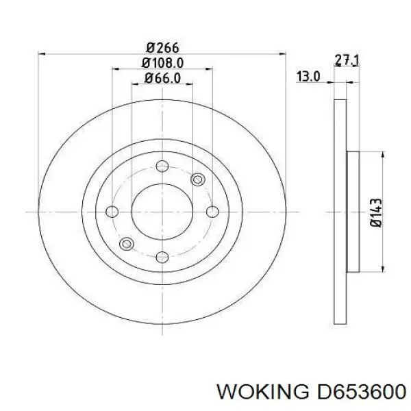 Диск переднього гальма Woking D653600 ціна, від 23.81 USD