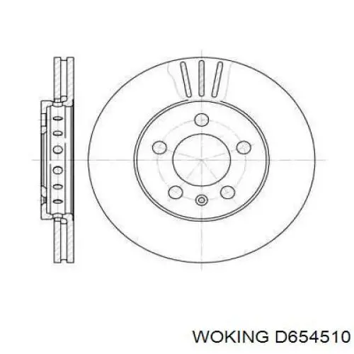 Диск переднього гальма Woking D654510 ціна, від 30.02 USD