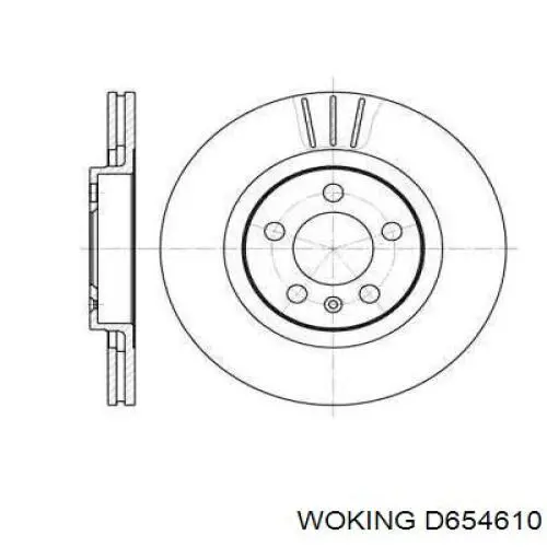 Диск переднього гальма Woking D654610 ціна, від 34.14 USD