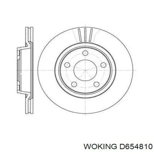 Диск переднього гальма Woking D654810 ціна, від 38.11 USD