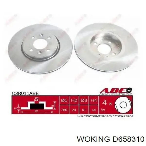 Купити D658310 Woking Ротор гальмівний