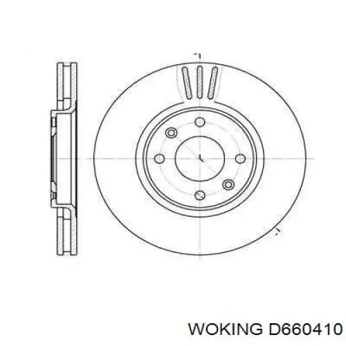 Диск переднього гальма Woking D660410 ціна, від 38.73 USD