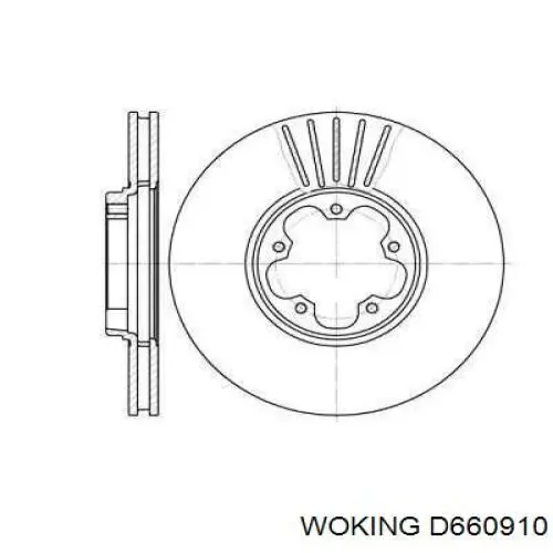 Диск переднього гальма Woking D660910 ціна, від 32.41 USD
