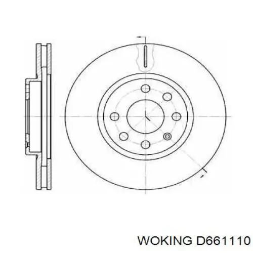 Диск переднього гальма Woking D661110 ціна, від 29.17 USD