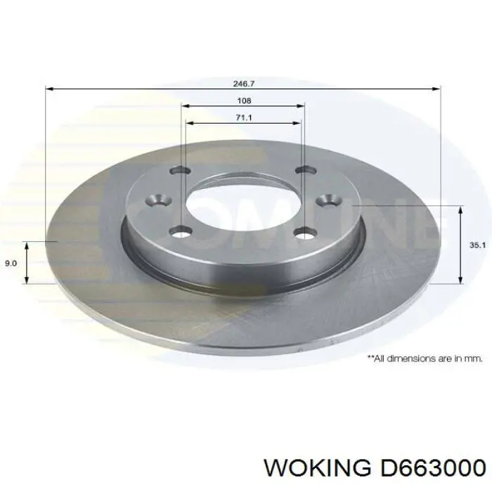 Купити D663000 Woking Диск заднього гальма